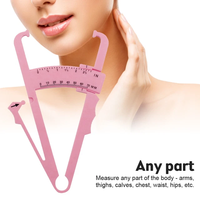 BODY FAT CALIPER w/Chart Body Mass Measuring Skinfold Tester Fitness ...