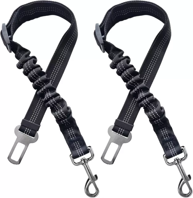 Dog Seat Belt Leash Pet Seatbelt Car ELASTIC Safety Adjustable Harness 2 Pack