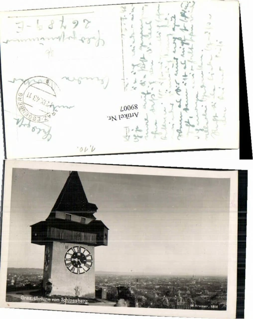 89007;Graz Uhrturm Schlossberg Feldpost 1943 Eggenberg