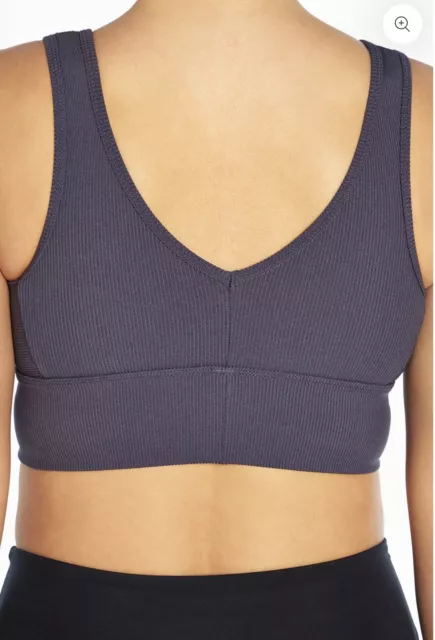 Marika Dark Grey Ribbed Medium Impact Sports Bra Size Large 2