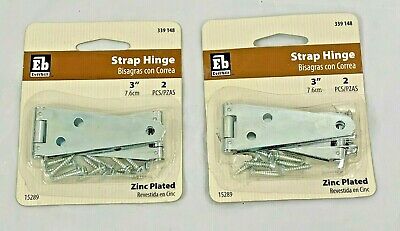 Everbilt Strap Hinge 3” (7.6 cm) Zinc Plated #339148 Lot of 2 Packs (2 per pack)