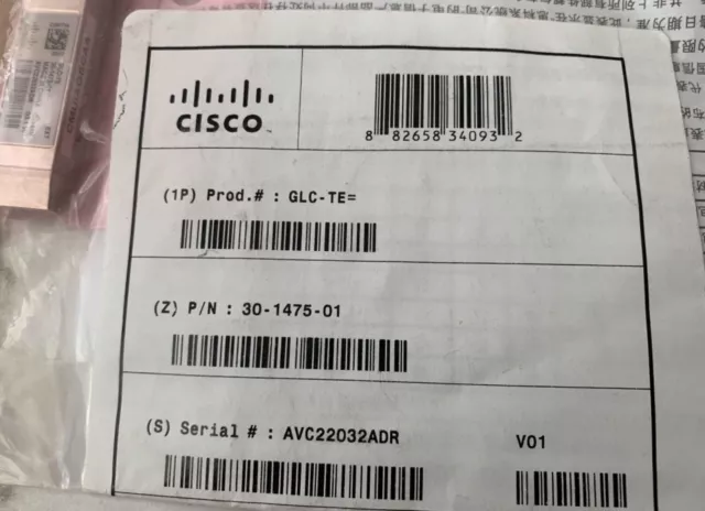 Cisco GLC-TE 30-1475-01 Autentico Nuovo 1000BASE-T RJ45 Non False! 1-YR Garanzia