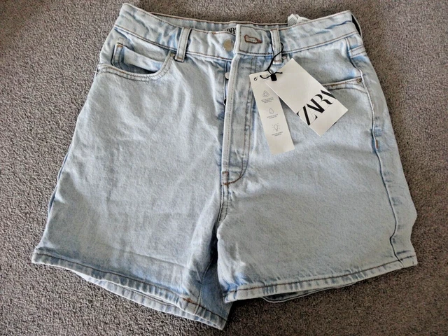 Pantaloncini Da Donna Zara Taglia 10 Nuovi Con Etichette Denim Blu Chiaro Ragazza