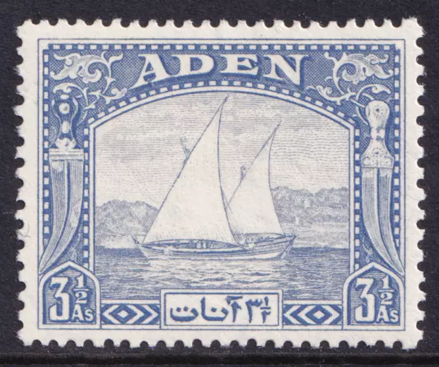 Aden KGVI 1937 3 1/2a Grey-Blue Dhow SG7 Mint MH