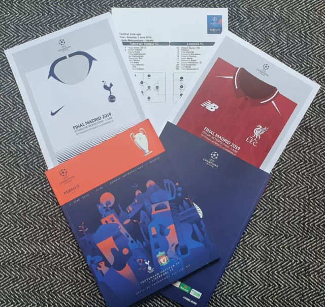 UEFA Champions League Final 2019 Liverpool v Tottenham Official Programme+LINEUP