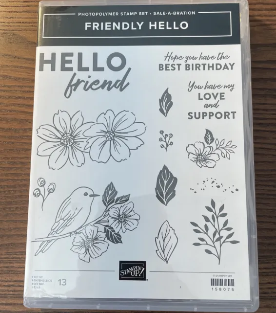 Stampin’ Up! - Pre-Owned- Friendly Hello Photopolymer Stamp Set (Retired)