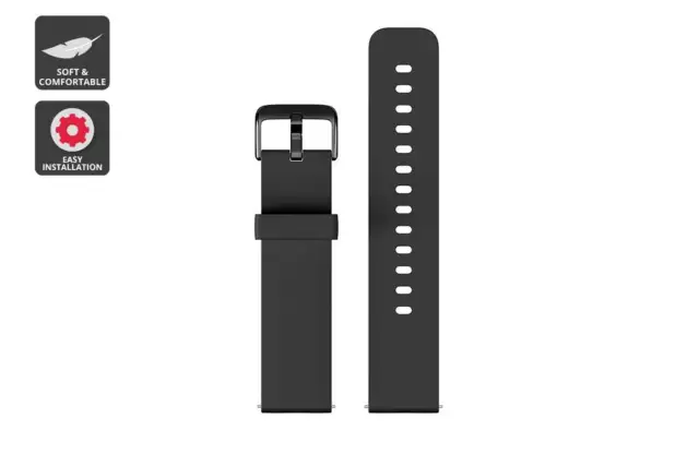 Silicone Strap for Kogan Active+ II & Pulse+ II Smart Watches (Black), Smart