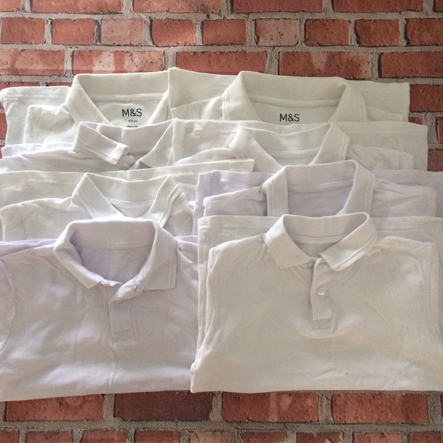 Magliette polo bianche ragazzi 9-10 anni uniforme scolastica George M&S ecc.