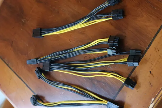 5 cables double 8 broches vers connecteur 8 broches ALIM CARTE GRAPHIQUE ATX (2)