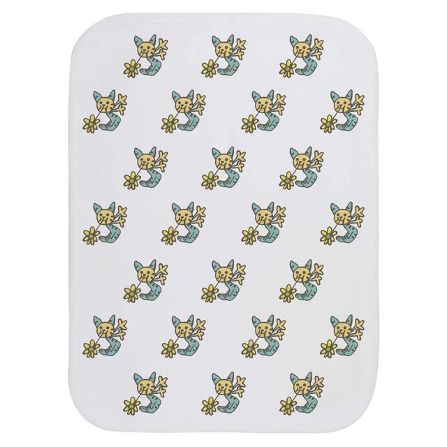 'gato con flor' eructo para bebé / paño de lavado (BC00022430)