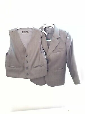 Boys 4 Years Grey Suit Jacket Waistcoat Formal Set Outfit Top Clothes Smart