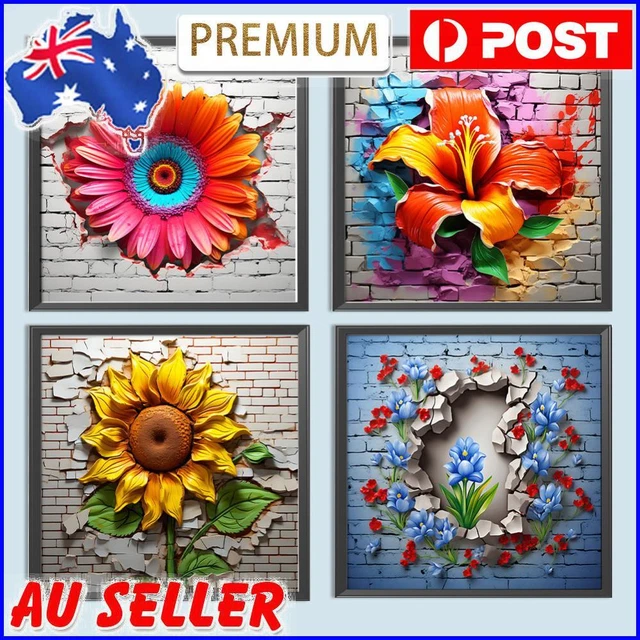 PAINT BY NUMBERS Kit DIY Flower Hand Oil Art Picture Craft Home Wall ...