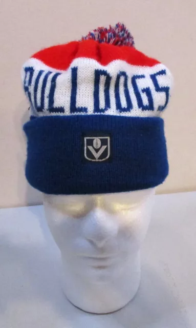 VFL AFL Vintage Footscray Western Bulldogs VFL BEANIE with pom pom 