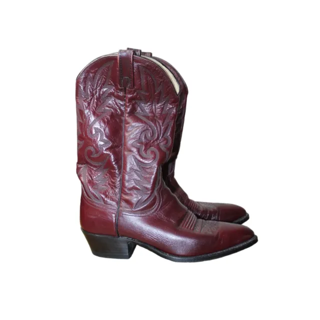 Dan Post Men's Burgundy Leather Western Cowboy Milwaukee Boots Size US 11 D