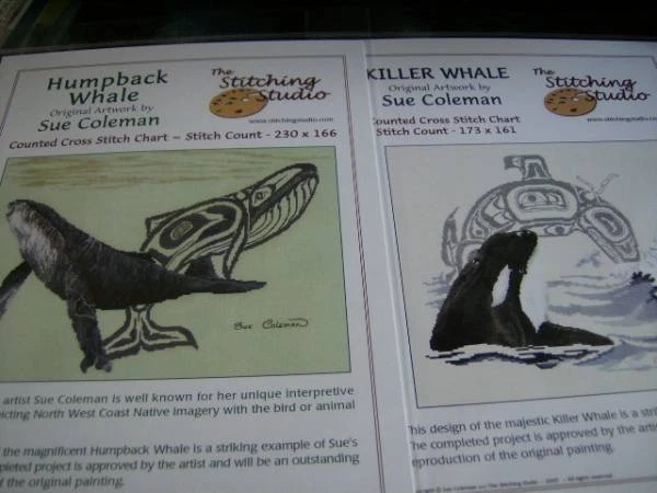 SUE COLEMAN WHALE(S)/SEALS/SEA Otters Native Art Cross Stitch Chart