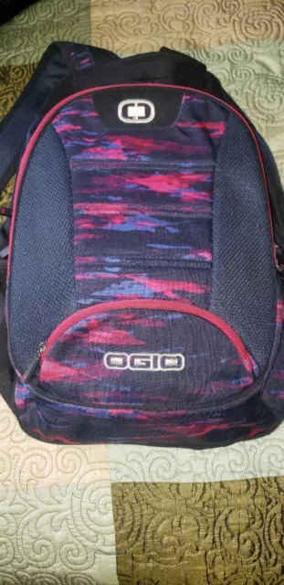 OGIO Laptop Backpack Padded Multiple Pockets Black & Magenta
