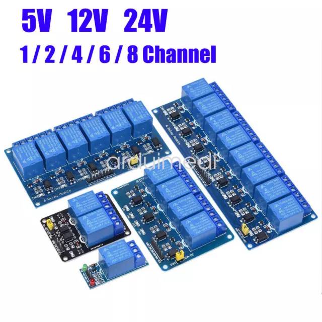 5V-24V 1/2/4/6/8 Channel Relay Module Arduino PI ARM AVR DSP PIC ESP32 ESP8266