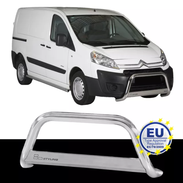 Barre de Protection Avant Inox Convient pour Citroen Jumpy à Partir 2016 Chrome