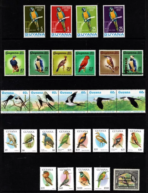 Birds - Collection Of Guyana Sets & Mini Sheets Etc Mnh Unmounted Mint