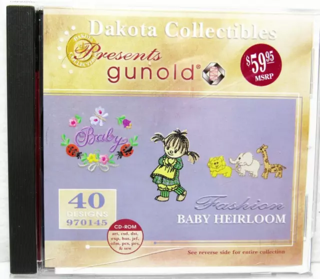 Baby Heirloom 40 Designs Machine Embroidery CD Dakota Collectibles 970145