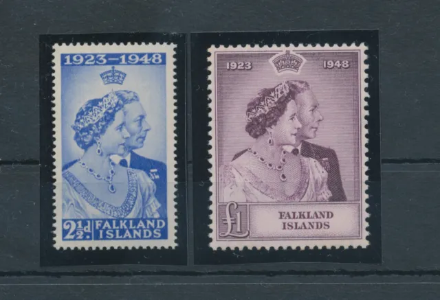 1948 Falkland Islands - STANLEY Gibbons 166/167 Royal Silver Wedding, 2 Werte