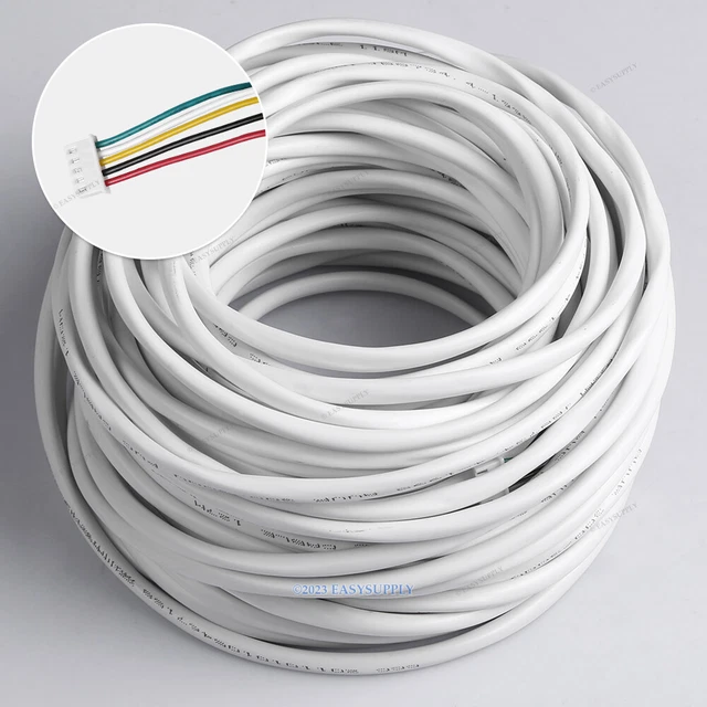 30m 0.5mm² Câble Cuivre Flexible PVC Isolé Pour Portier Vidéo Interphone 5 Fils