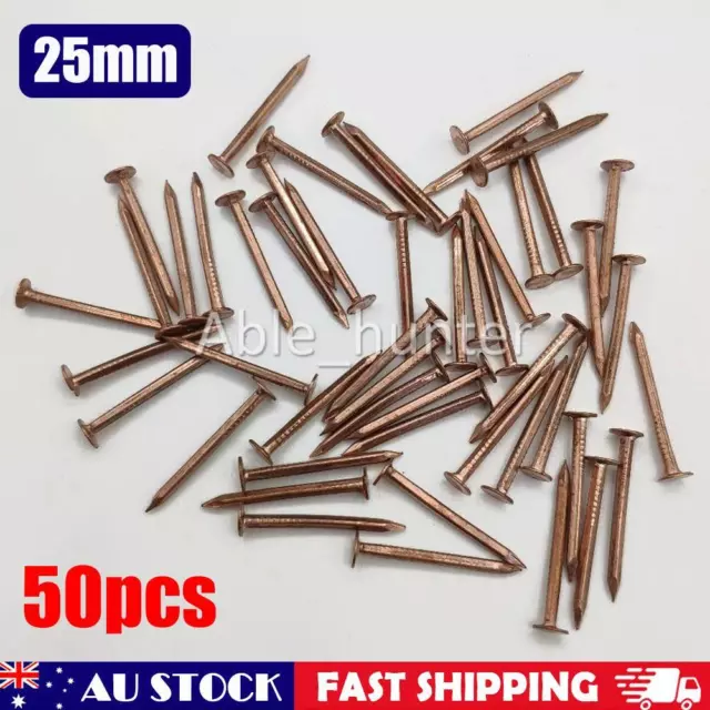 50x 25mm Copper Head Square Shaft Nails, Timber Boats/ Tree Stump Killer AUS