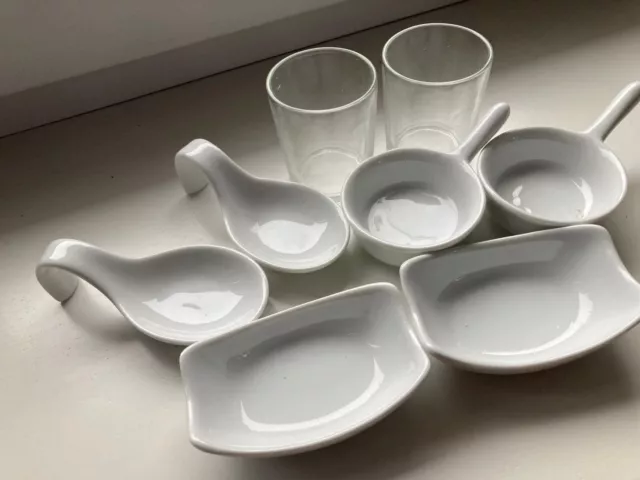 Aperitif Set, 8-teilig, neu original verpackt (6 Keramik Schälchen + 2 Verrinen)