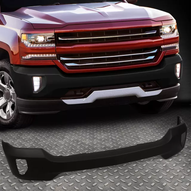 For 16-19 Chevy Silverado 1500/LD Black Front Bumper Face Bar w/ Fog Light Holes