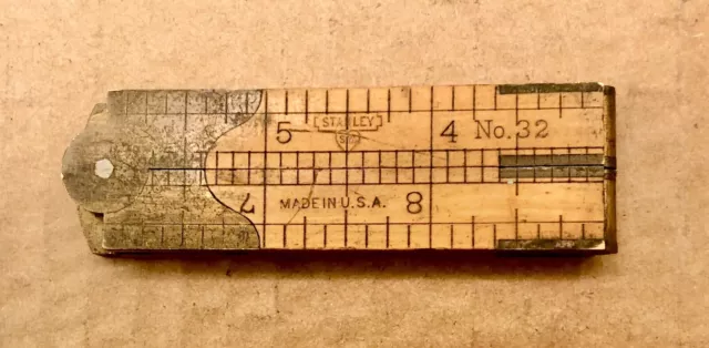 STANLEY SW No. 32 SWEETHEART Boxwood Caliper Rule CLEAN circa 1922-35