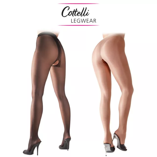 Cottelli Collection Legwear Sexy Collant Ouvert Suspender Tights Crotchless