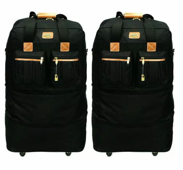 2 - 30 In XL Expandable Upright Rolling Wheeled Duffle Bag Spinner Suitcase Lot