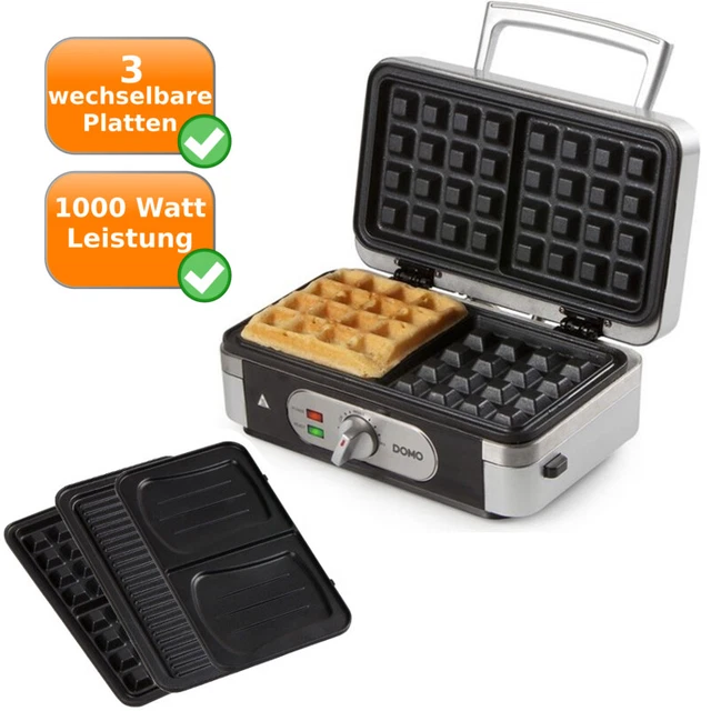 Profi 3in1 Waffeleisen Sandwichmaker Kontaktgrill Sandwichtoaster Waffelautomat