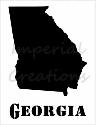 "GEORGIA"" State Shape EE. UU. Word 8.5"" x 11"" Plantilla 20 Mil Hoja de Plástico NUEVA S454