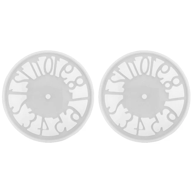 Set 2 Weiß Kieselgel Uhr-Zifferblatt-Form Uhrmacherei Tablett Aus Harz