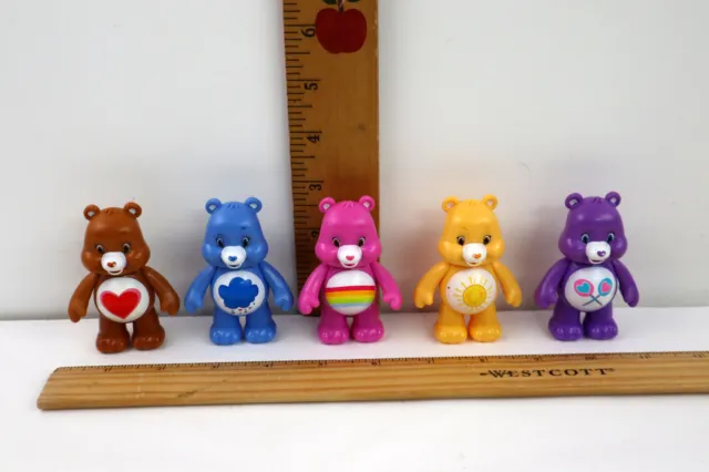 Care Bears Lot of 5 Poseable 3” Figures TCFC Just Play JP PVC Cake Toppers