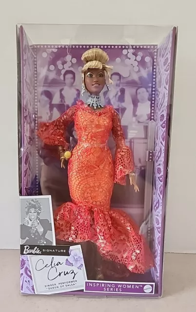 Barbie Signature Celia Cruz Inspiring Women Collector Fashion Doll Red Dress NIB