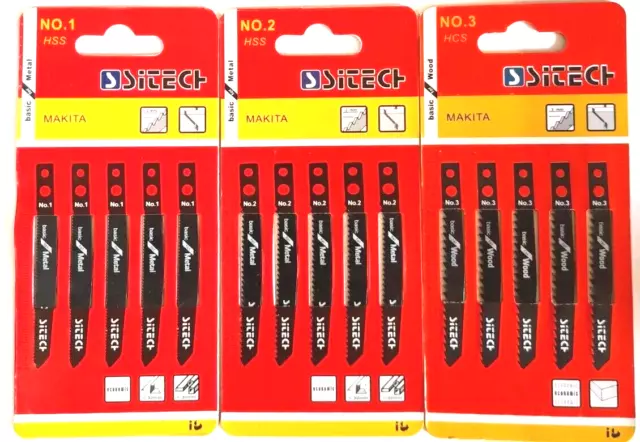 MAKITA Jigsaw Blades 15pcs Jig Saw Blades Cutting Adaptable Wood and Metal #1804