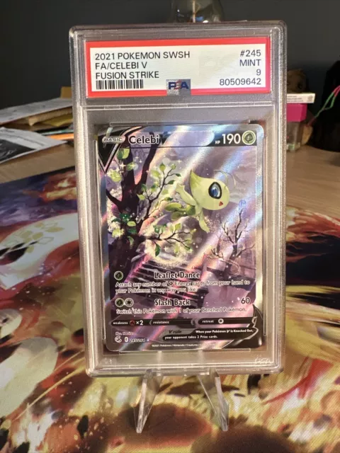 2021 Pokemon SWSH Full Art Celebi V Fusion Strike PSA 9