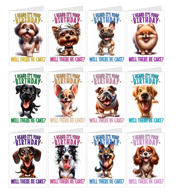 Personalised Funny Dog Birthday Card *Any Breed* for Her for Him Inside Message