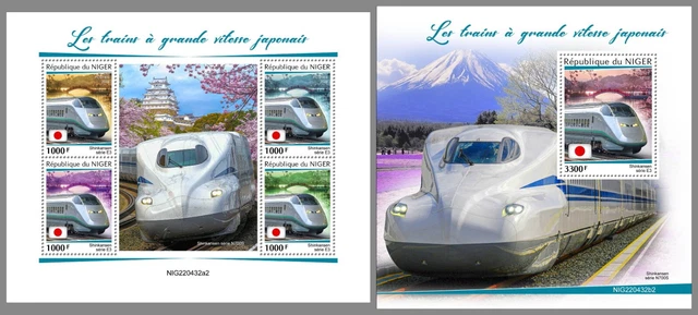 NIGER 2022 MNH Japanische Eisenbahnen Japanese Speed Trains #432ba2
