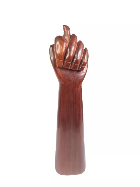 Vintage Mid 20th Century Carved Brazilian Rosewood Figa Good Luck Fist Sculpture