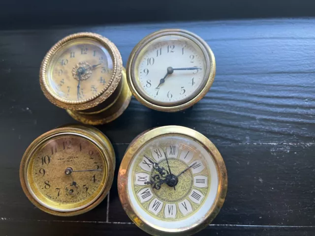 Lot of 4 Vintage Small Clock Movements for Insert