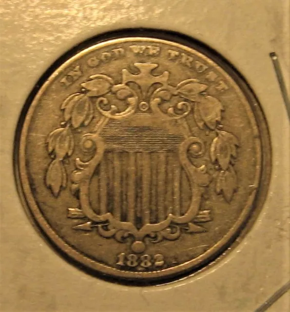 1882 Shield Nickel - Solid Mid-Grade Collector Type Example - Strong Detail