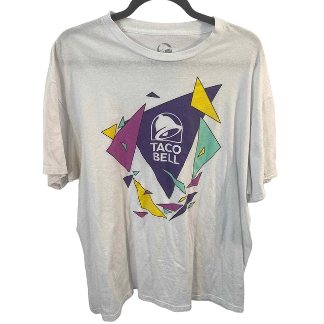 Y2K Taco Bell White Graphic Short-Sleeve T-Shirt 2XL