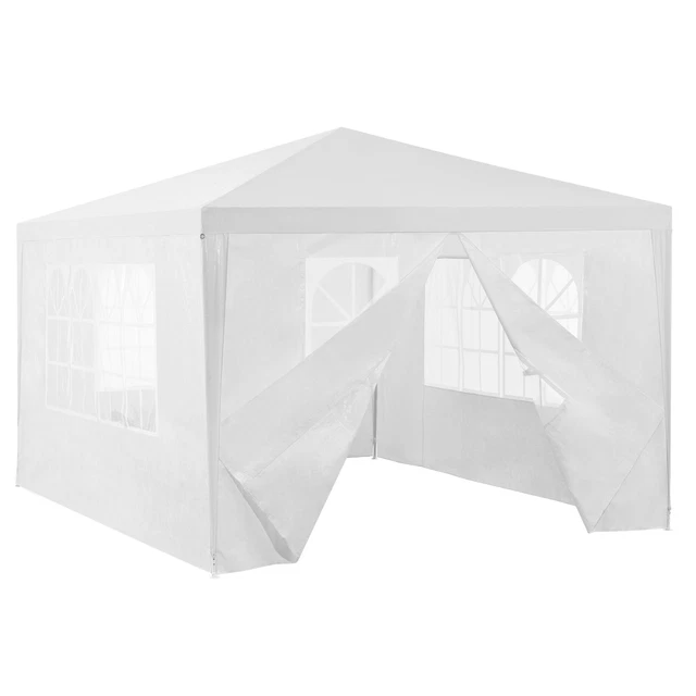 Pavillon 4x3m Gartenzelt Partyzelt Gartenpavillon Bierzelt Festzelt Weiß