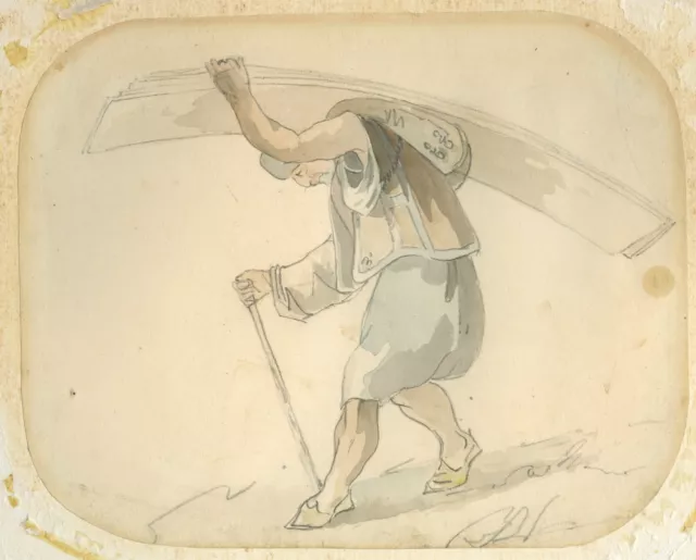 France 1830:  The Turkish Worker, Fine Life Study, Colored Drawing, Provenance