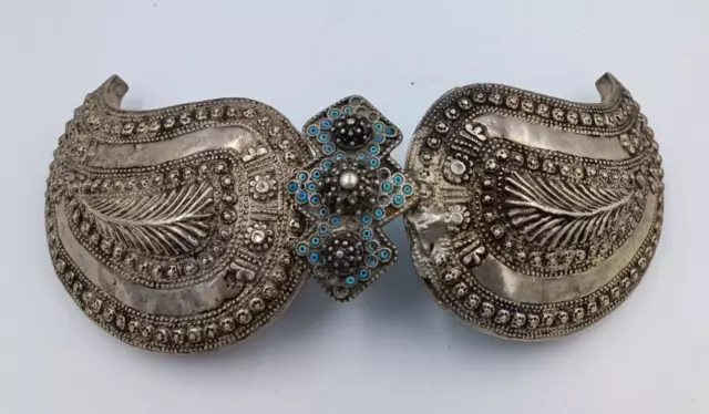 Antique Ottoman Silver Belt Buckle 1900s