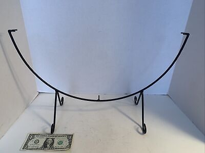 Vtg Wrought Iron Hand Forged Plate Bowl Stand Holder - gong style