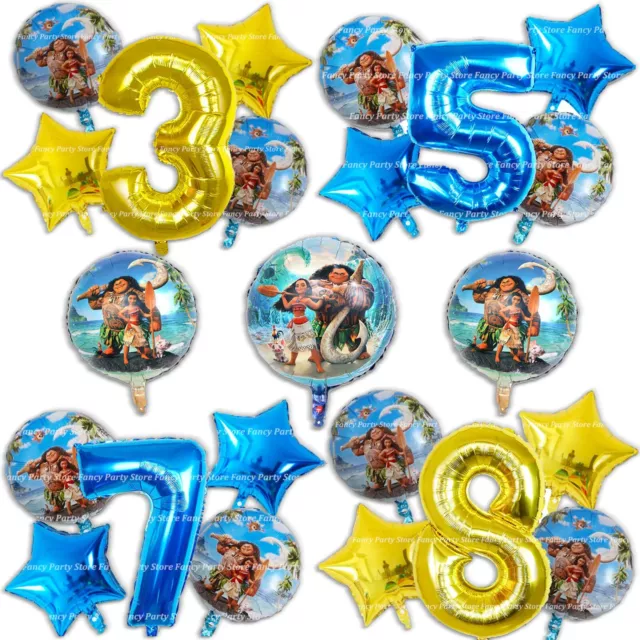 Disney Moana und Maui Geburtstag Ballons Prinzessin Party Dekorationen Nummer Helium